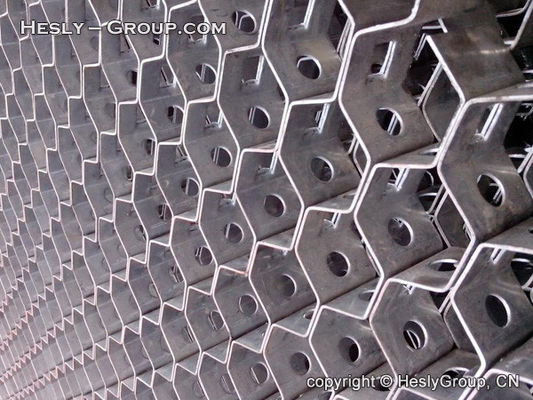China Hex Mesh AISI410s with round Holes 8mm | 20mm height X 2mm thk | 500x500mm | refractory linings supplier