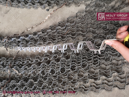 China AISI304 H type Hex Mesh | 1.5X19mm strip | 50mm hexagonal hole | Bonding Hole | 96X100cm | China Factory HESLY supplier