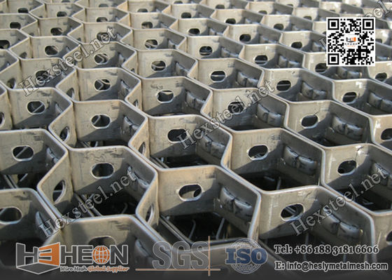 China 14 gauge 1&quot; depth Carbon Mild Steel  Hexmesh With Bonding Hole | China hex mesh Factory supplier