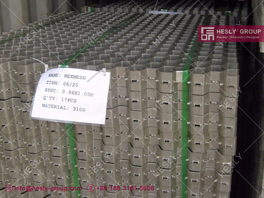 China 50mm height Hexmesh Used in Anti-abrasive Refractory Lining Containment For Chutes | China Hex-Mesh Supplier | 1mx2m supplier