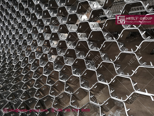 China STS310s Hex Metal for chutes and hoppers | Bar strips 2.0X25mm  | 48mm hexmetal mesh | 1000X1000mm - HESLY CHINA supplier
