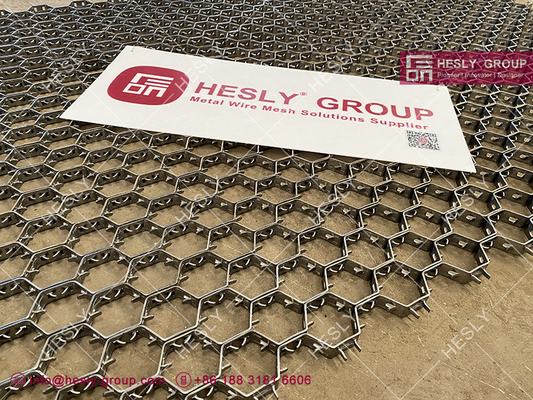 China Stainless Steel 304H Hexmesh | Prongs Style | 1.5X20mm strips | 50mm hexagonal hole - Hesly China Supplier supplier