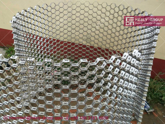 China Refractory Hexsteel Mesh | stainless steel 310S | Prong lances type | 10X1.5mm strips | 50mm hex hole | HESLY CHINA supplier