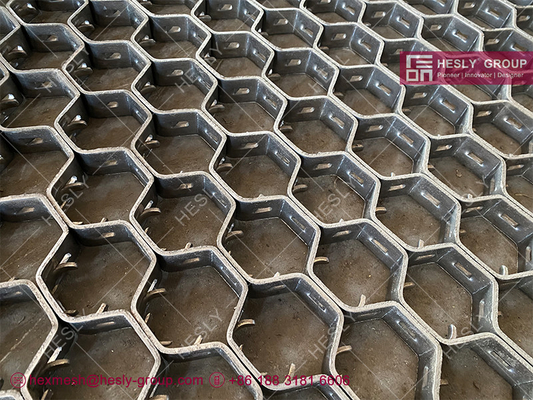 China Hexsteel Mesh in FCC Reactor Wall, SS304H, 19mm height, 16gauge thickness, Lances type, 1.5mX3.0m, HESLY China factory supplier