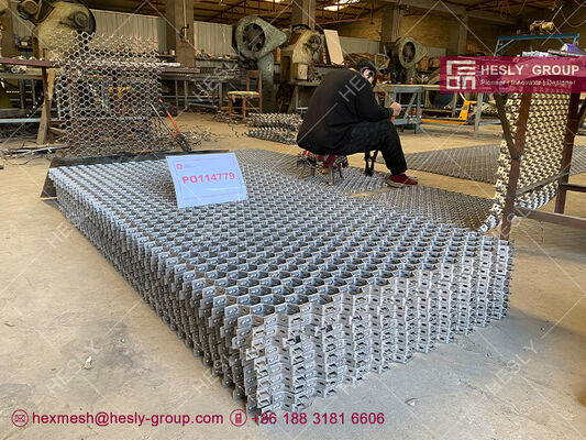 China Hex Mesh AISI410s with round Holes 8mm | 20mm height X 2mm thk | 500x500mm | refractory linings supplier
