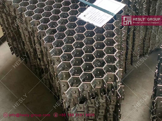China AISI304 Hexmesh refractory lining | 36&quot; X 120&quot; sheet |  50mm depth | 2.0mm thickness | 50mm hexagonal hole supplier
