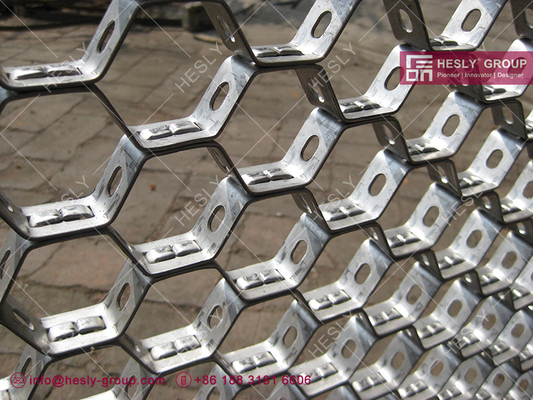 China 1&quot; depth,14 gauge Thickness 310S Hexmesh With Bonding Hole | China hex mesh Factory supplier