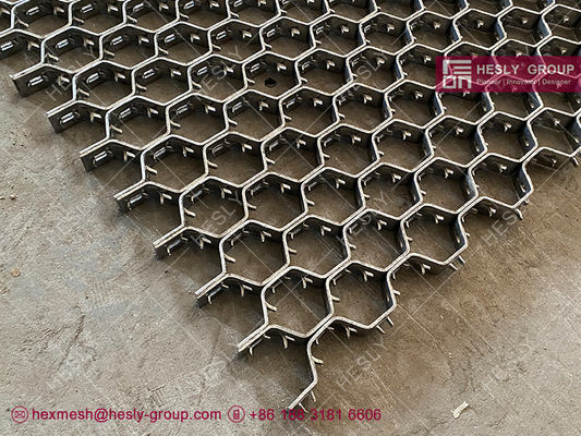 Refractory Hex Mesh | 253MA Carbon Steel | 3.0X25mm strip | 50mm hexagonal hole -HESLY China group supplier