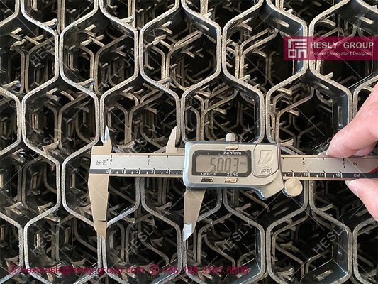 Refractory Hex Mesh | 253MA Carbon Steel | 3.0X25mm strip | 50mm hexagonal hole -HESLY China group supplier
