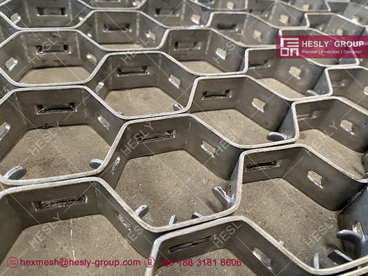 Stainless Steel Expanded Metal Grating Refractory Lining Hexmesh Armour Lining | 25mm deep X 14Ga thick supplier