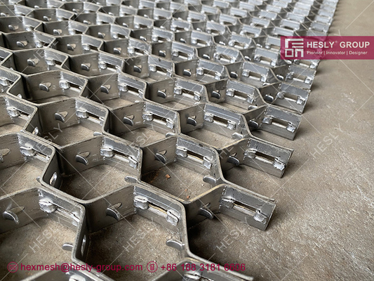 Stainless Steel Expanded Metal Grating Refractory Lining Hexmesh Armour Lining | 25mm deep X 14Ga thick supplier