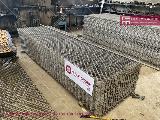 Stainless Steel 304 Hesley Hex Mesh | Chinese Brand Hesly | Offset Lances | 3ft X 8ft | 2.0mm strips | Good price supplier