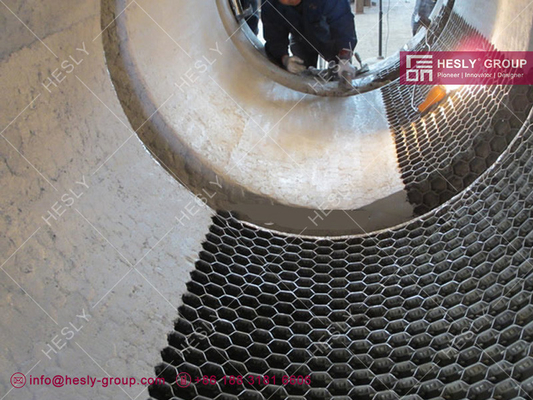 SS321 Hexmetal Mesh system in FCC Reactor Wall, 30mm height, 14gauge thick, 3feet by 6feet, HESLY Brand China sales supplier