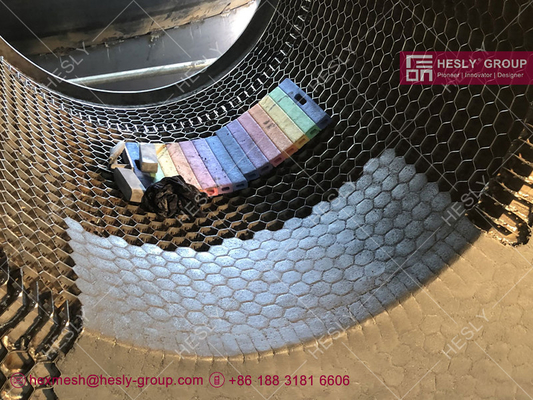 SS304H Hexmetal for Loading Docks, 1.5mm thickness strips, 19mm height, 45mm hexagonal hole, 1X2m sheet, HESLY China supplier