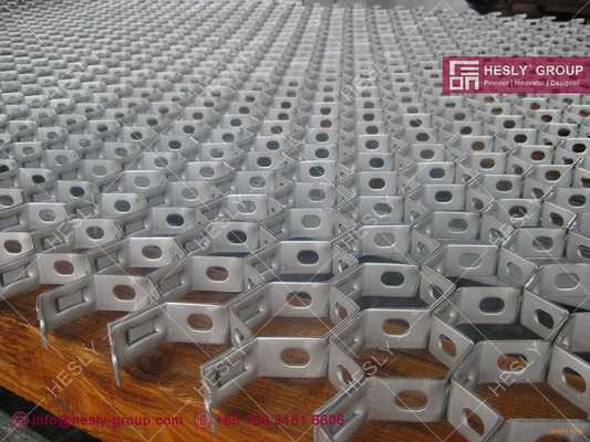 50mm height EN1.4835 hex steel for refractories in dust catcher pipe | fanshaped | 14Ga(2.0mm) thickness, 50mm hole supplier