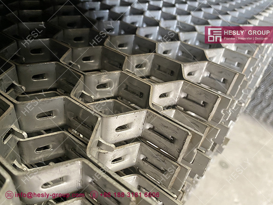 50mm height EN1.4835 hex steel for refractories in dust catcher pipe | fanshaped | 14Ga(2.0mm) thickness, 50mm hole supplier