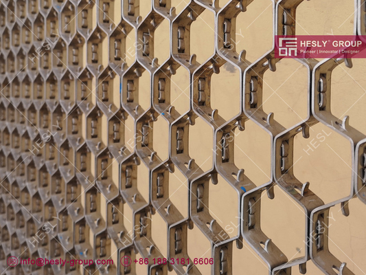 410s hexagonal grating | 15X1.0X50mm Hex Metal Refractory Lining | 1000X1000mm | China Exporter | Hexmesh, Hex Grid supplier