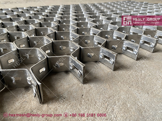 Inconel 601 tortoise shell mesh,  hex grid for refractory linings | thickness 2.0mm, height 19mm, opening 48mm supplier
