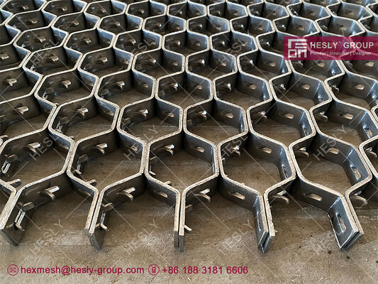 25mm height Din1.4541 Hexmesh for Refractory Linings in cyclones | China Hex-Mesh Supplier | 1mx2m, 40pcs/pallet supplier