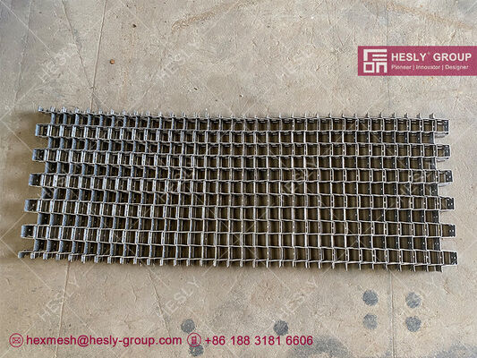 Flexible Metal Mesh with bonding holes, HESLY Flexmetal China supplier, 25mm thickness, 3mm steel rod, HESLY Brand supplier