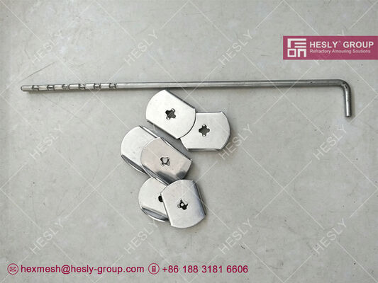 AISI304 Twistlock Stud Anchor with End clip | Refratory Hexmetal Anchors / Hesly Metal Mesh - China supplier